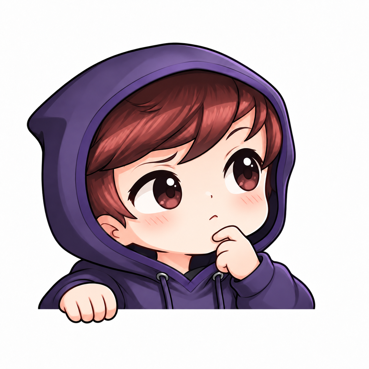Curious thinking mascot